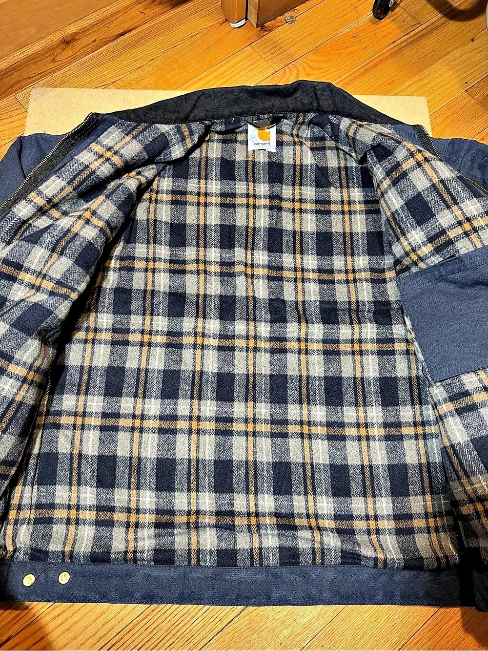 Carhartt Detroit Jacket Plaid-Lined Blue - Picture 4 of 7